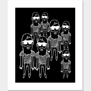 Funny Hipster Beard Guy Repeat Posters and Art